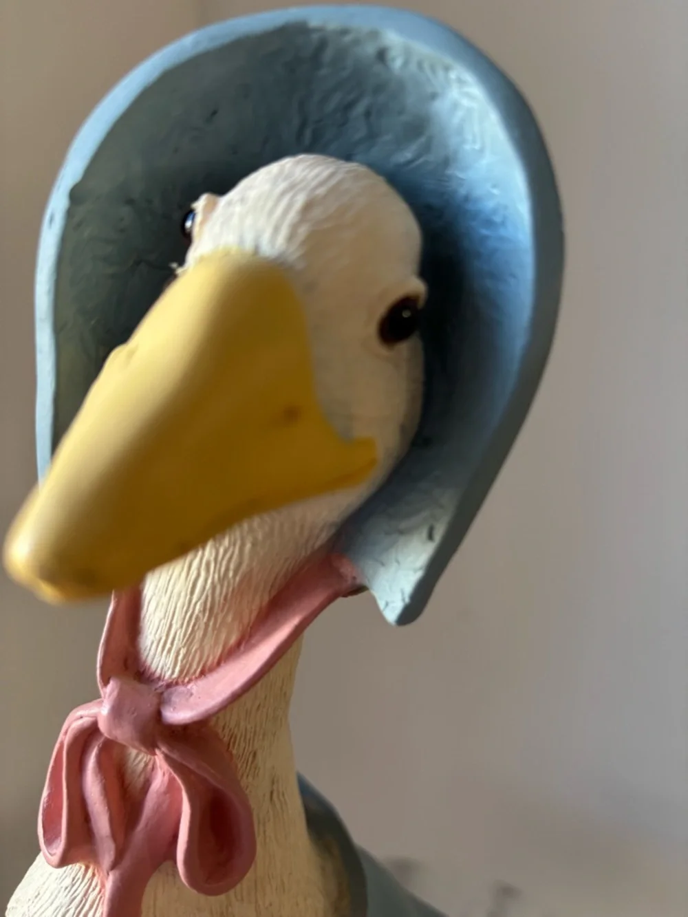 Vintage Scioto 1987 Quaker Duck Ceramic Bisque 8.5 Inches Blue Bonnet Pink Scarf - Picture 11 of 11